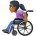 👩🏾‍🦽 woman in manual wheelchair: medium-dark skin tone display on Facebook